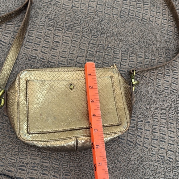 Madewell Metallic Gold Crossbody Bag Adjustable Strap Leather Small - Picture 14 of 16